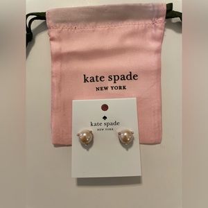38. Kate Spade Rise and Shine blush pearl studs rose gold NWT and gift bag